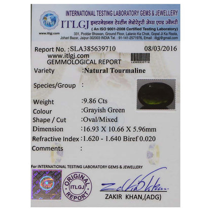 Green Tourmaline Cts. 9.86 Ratti 10.85