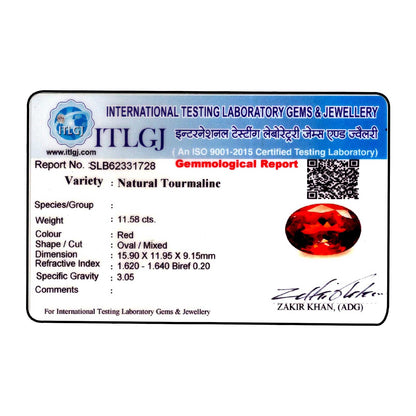 Natural Tourmaline Cts 11.58 Ratti 12.74