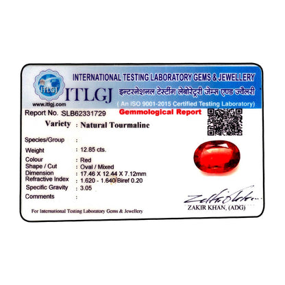 Natural Tourmaline Cts 12.85 Ratti 14.14