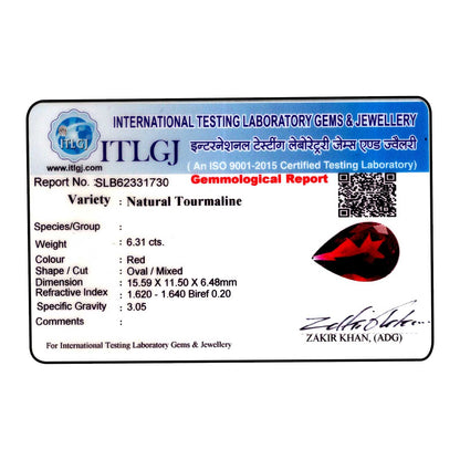 Natural Tourmaline Cts 6.31 Ratti 6.94