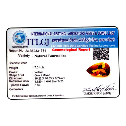 Natural Tourmaline Cts 7.01 Ratti 7.71