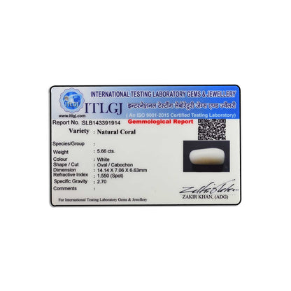 Japani White Coral 5.66 Carat
