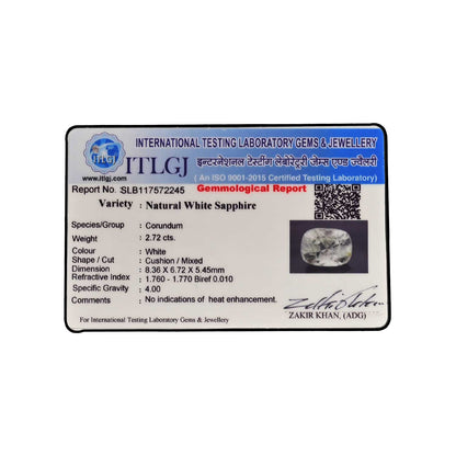 Ceylon White Sapphire 2.72 Carat