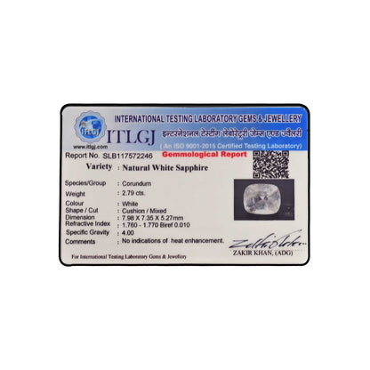 Ceylon White Sapphire 2.79 Carat