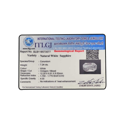 Ceylon White Sapphire 7.24 Carat