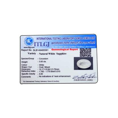 Ceylon White Sapphire 5.65 Carat