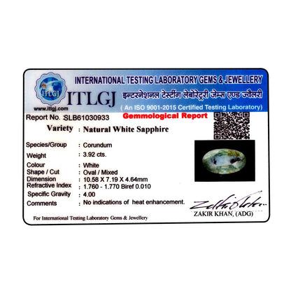 Ceylon White Sapphire 3.92 Carat