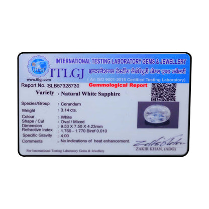 Ceylon White Sapphire 3.14 Carat