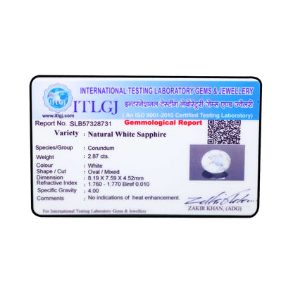 Ceylon White Sapphire 2.87 Carat