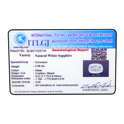 Ceylon White Sapphire 2.68 Carat