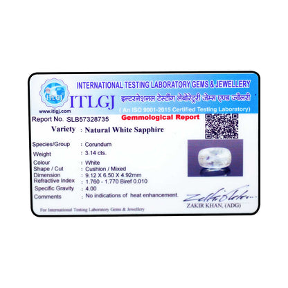 Ceylon White Sapphire 3.14 Carat
