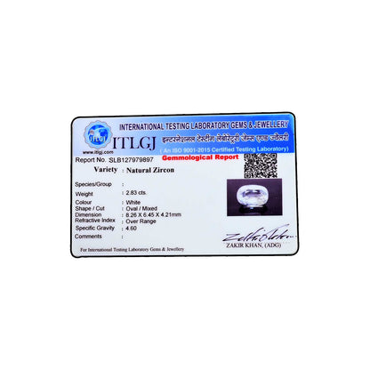 White Zircon 2.83 Carat