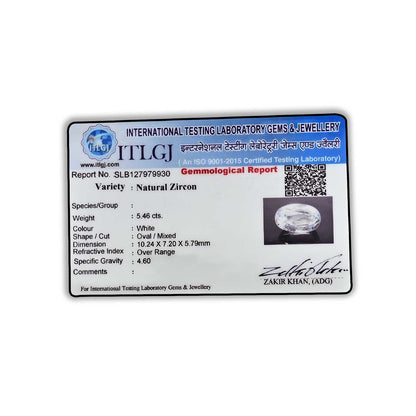 White Zircon 5.46 Carat