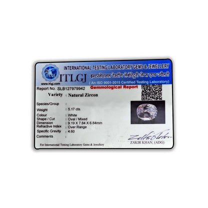 White Zircon 5.17 Carat