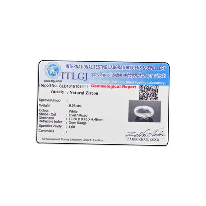 White Zircon 6.08 Carat