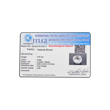White Zircon 5.92 Carat
