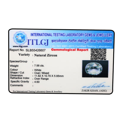 White Zircon 7.98 Carat