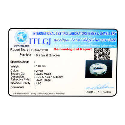 White Zircon 5.07 Carat