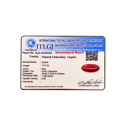 Red Yemeni Aqeeq 7.41 Carat