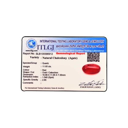 Red Yemeni Aqeeq 11.65 Carat