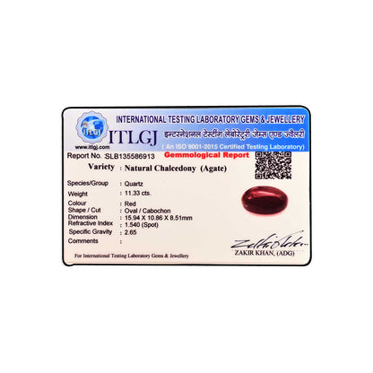 Red Yemeni Aqeeq 11.33 Carat