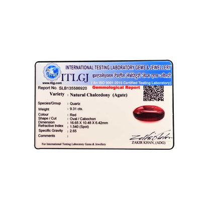 Red Yemeni Aqeeq 9.31 Carat