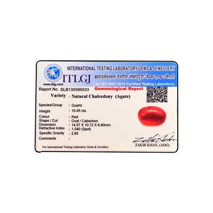 Red Yemeni Aqeeq 10.45 Carat