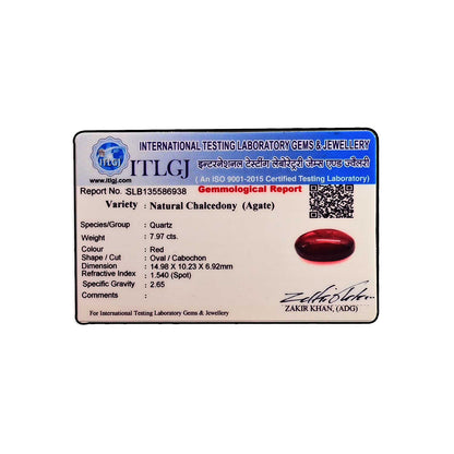 Red Yemeni Aqeeq 7.97 Carat