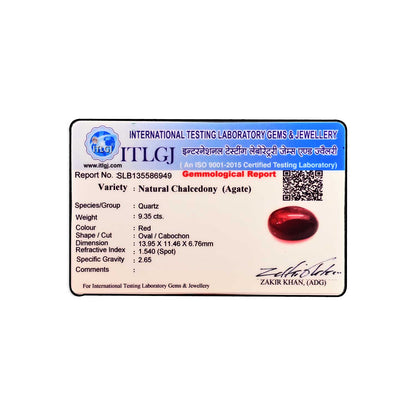 Red Yemeni Aqeeq 9.35 Carat