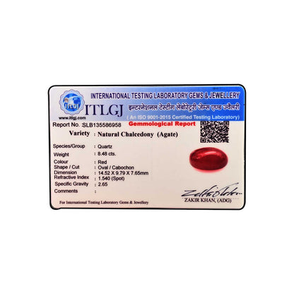 Red Yemeni Aqeeq 8.48 Carat
