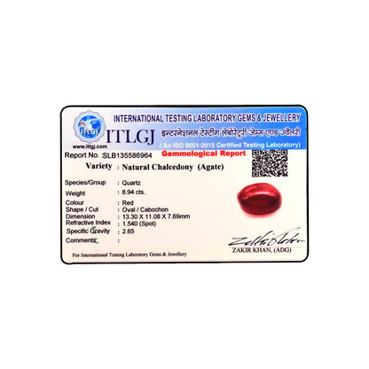Red Yemeni Aqeeq 8.94 Carat