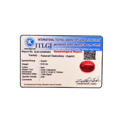 Red Yemeni Aqeeq 8.32 Carat