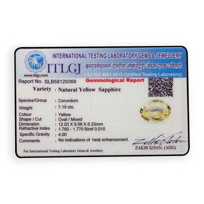 Ceylon Yellow Sapphire - 7.19 Carat