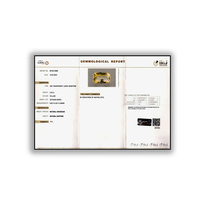 Ceylon Yellow Sapphire Carat 2.04