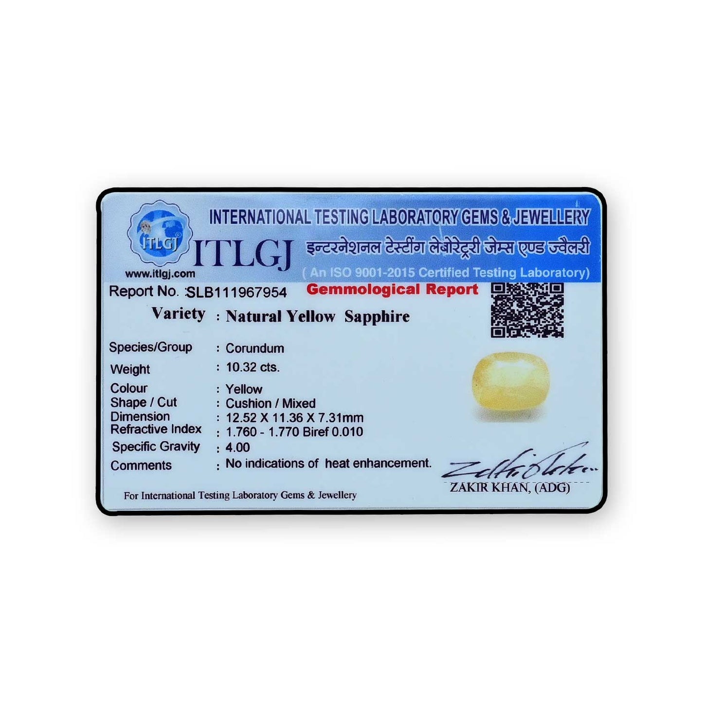 Yellow Sapphire (Pukhraj) - 10.32 Carat