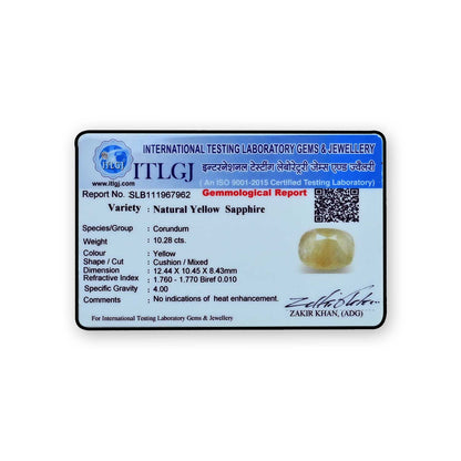 Yellow Sapphire - 10.28 Carat