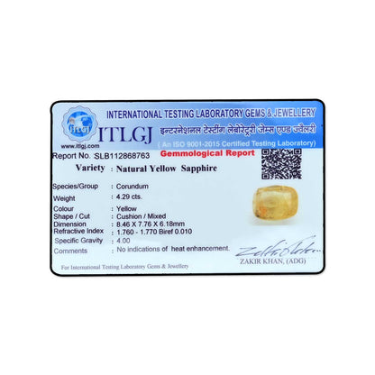 Ceylon Yellow Sapphire - 4.29 Carat