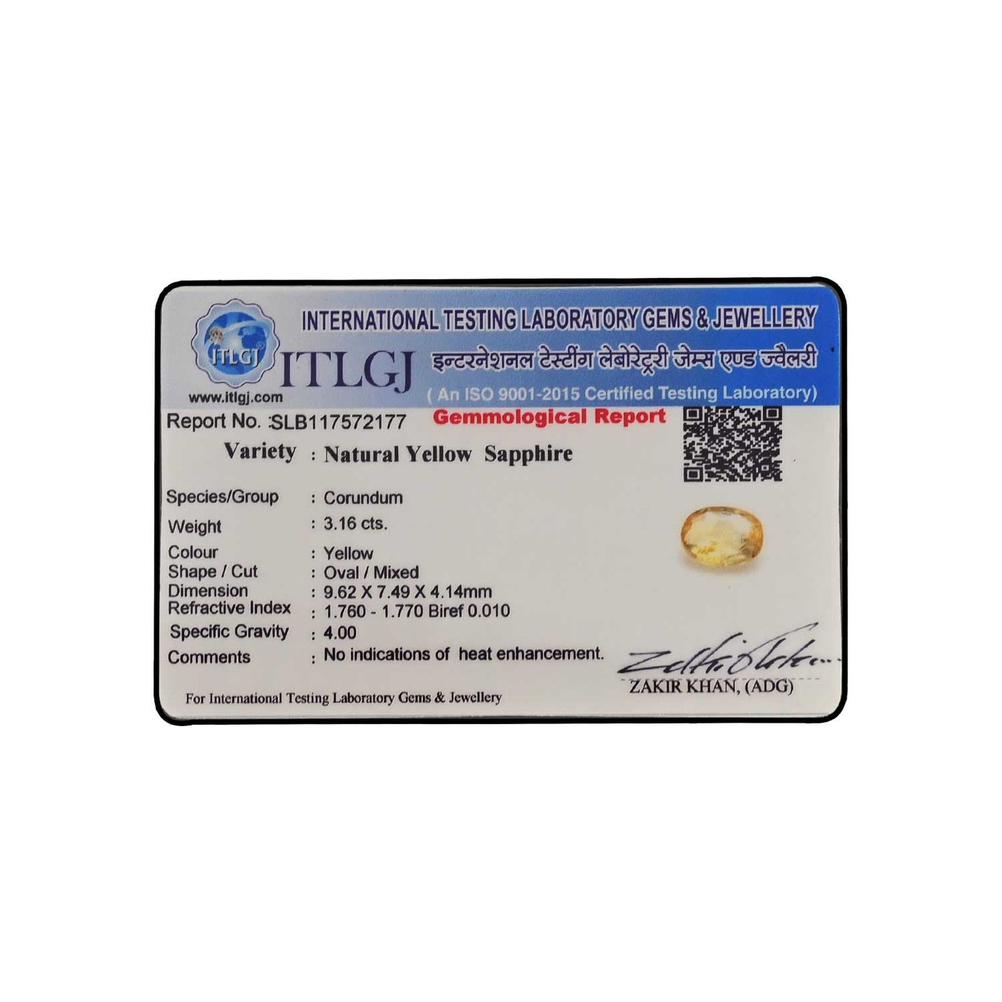 Ceylon Yellow Sapphire - 3.16 Carat