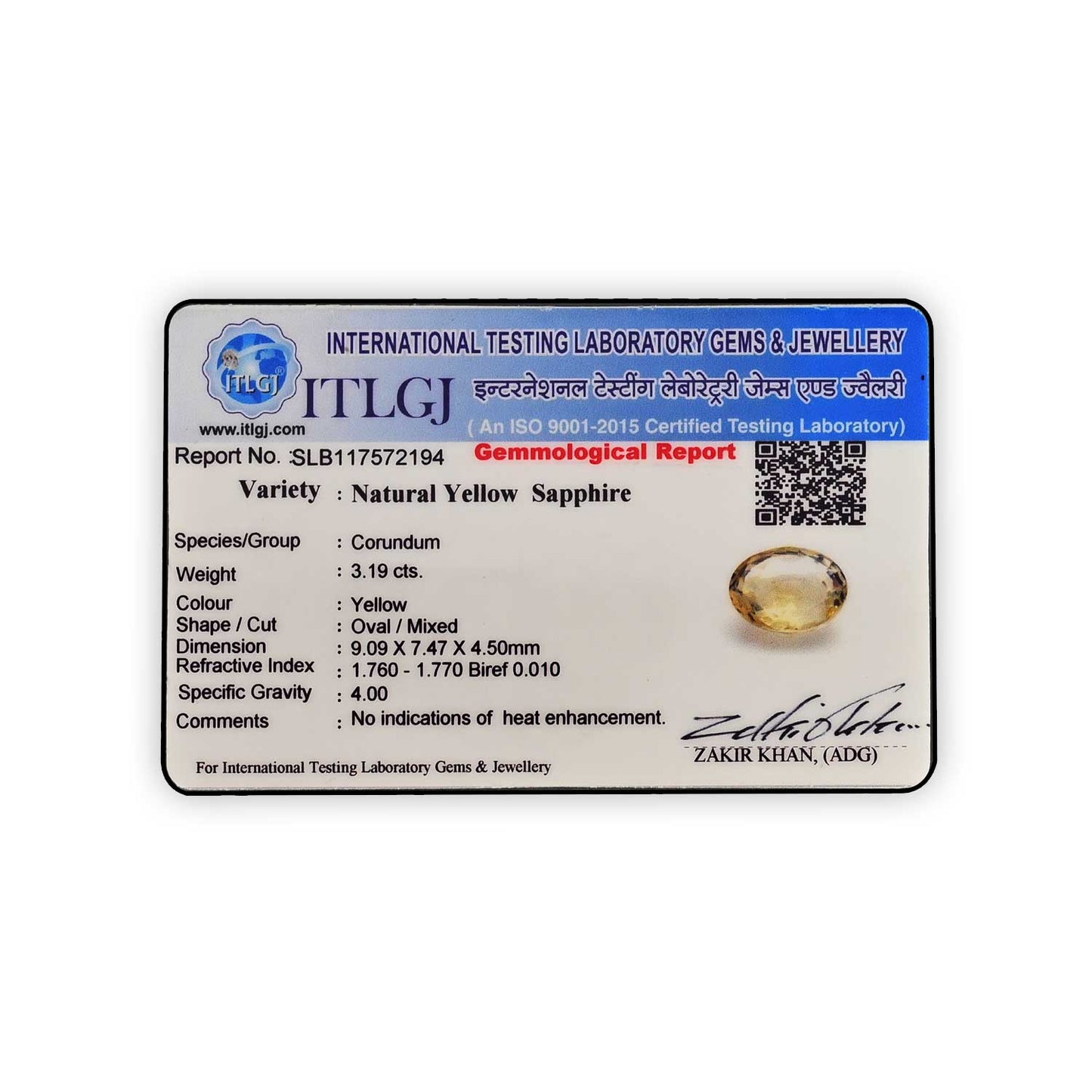Ceylon Yellow Sapphire - 3.19 Carat
