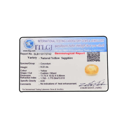 Ceylon Yellow Sapphire - 8.22 Carat