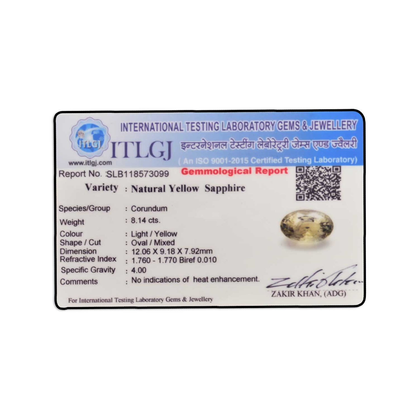Ceylon Yellow Sapphire - 8.14 Carat