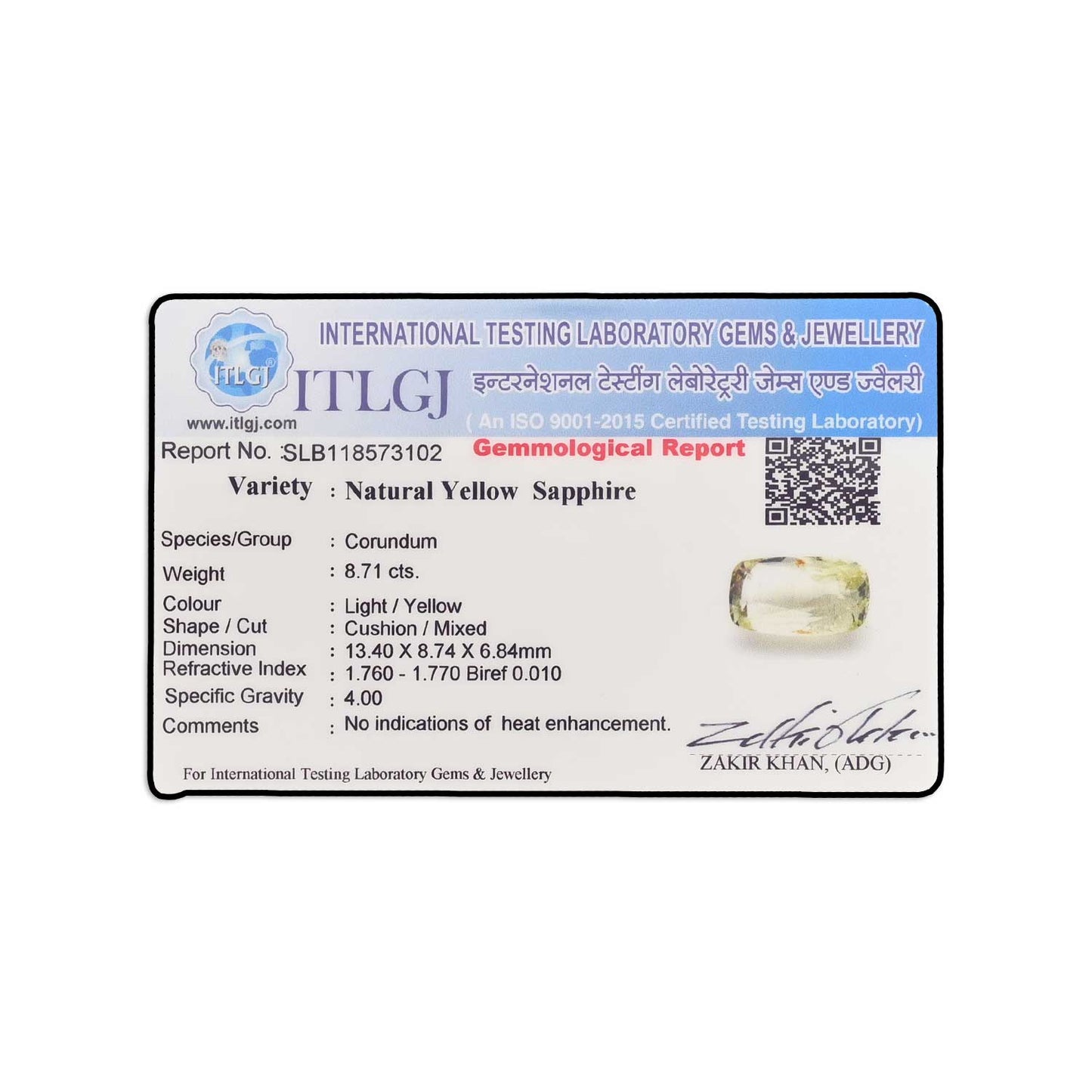 Ceylon Yellow Sapphire - 8.71 Carat