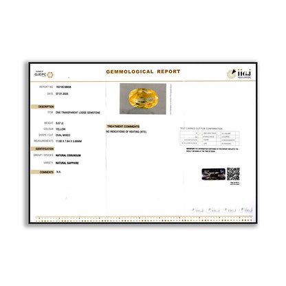Ceylon Yellow Sapphire 5.07 Carat