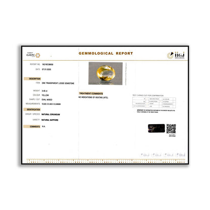 Ceylon Yellow Sapphire 4.45 Carat