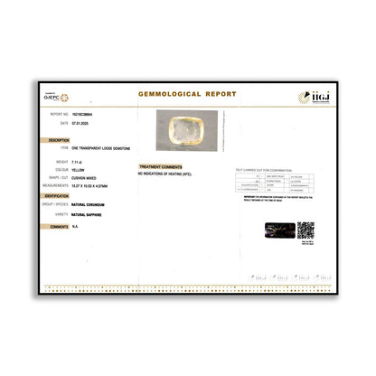 Ceylon Yellow Sapphire 7.11 Carat