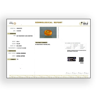 Ceylon Yellow Sapphire 5.95 Carat