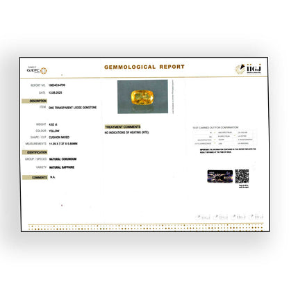 Ceylon Yellow Sapphire 4.82 Carat