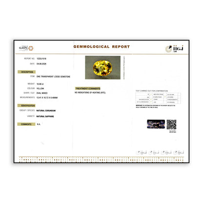 Ceylon Yellow Sapphire 10.99 Carat