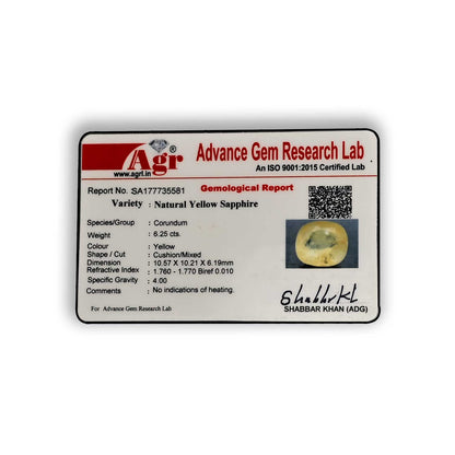 Ceylon Yellow Sapphire Carat 6.25