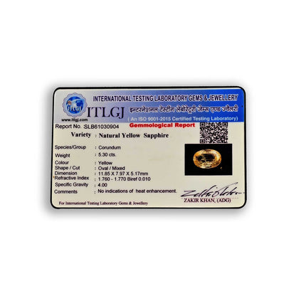 Ceylon Yellow Sapphire 5.3 Carat